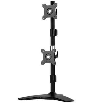 SilverStone ≤24" x2 ARM24BS Mount Stand, -pöytäteline kahdelle näytölle, musta