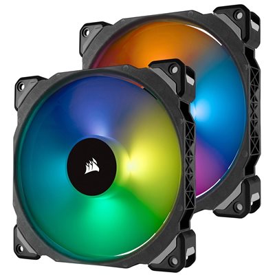 Corsair ML140 PRO RGB, 140mm Magnetic Levitation RGB PWM -laitetuuletin, 2-pack