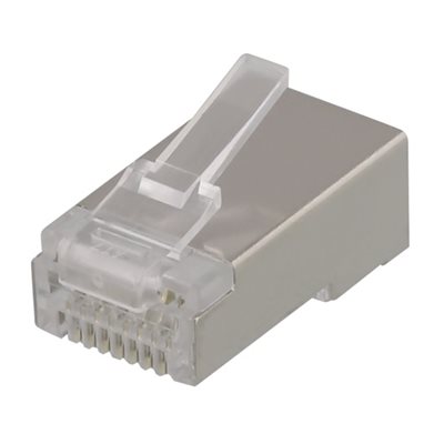 Deltaco RJ-45 modulaariliitin laitekaapelille, Cat6a, suojattu, 20 kpl