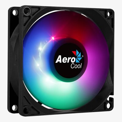 Aerocool Frost 8, 80mm FRGB-laitetuuletin, musta/läpikuultava