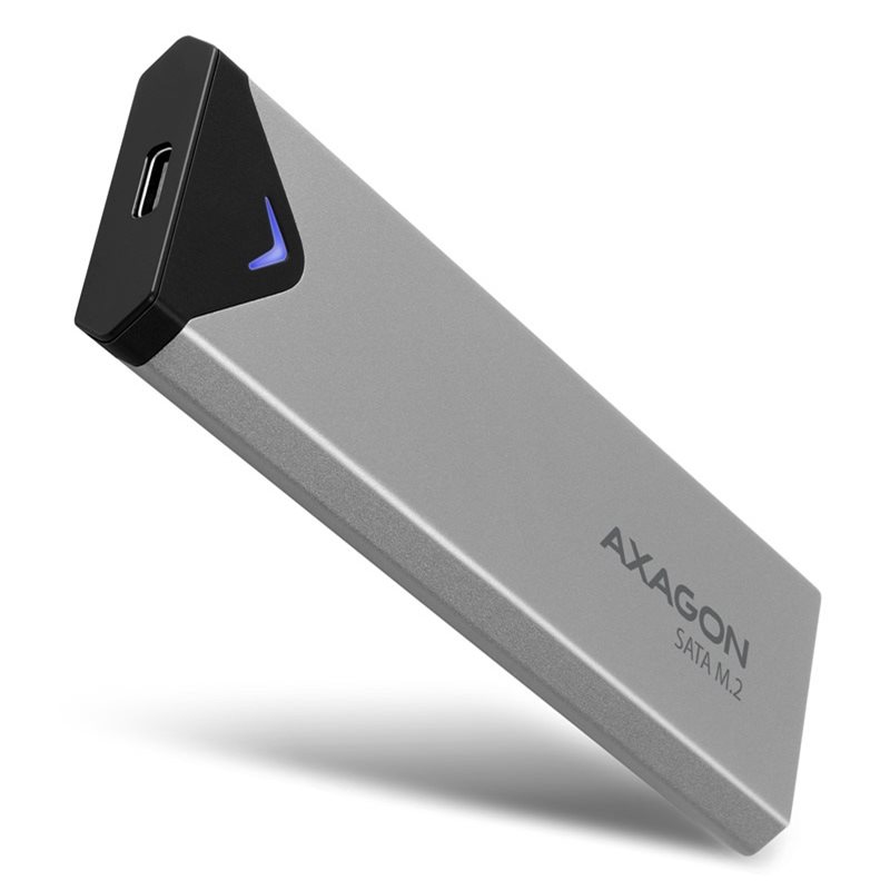 AXAGON EEM2-U3C, ulkoinen USB 3.2 Gen 1 -kiintolevykotelo M.2 SATA SSD-levylle, USB-C, harmaa/musta