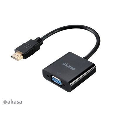 Akasa HDMI - VGA -adapteri, 0,2m, musta