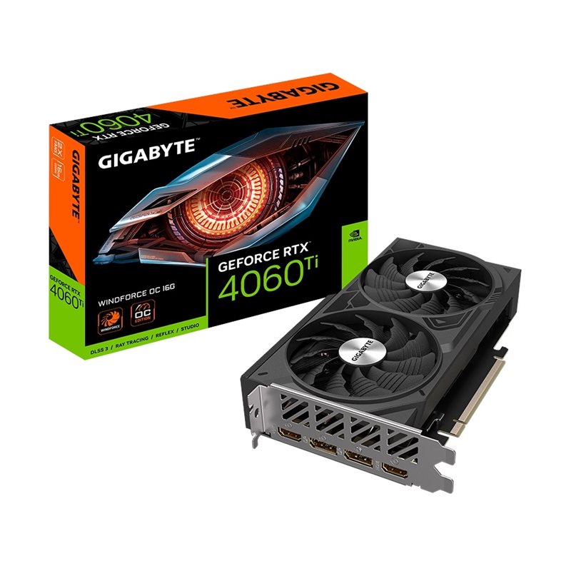 Gigabyte GeForce RTX 4060 Ti WINDFORCE OC -näytönohjain, 16GB GDDR6 (Tarjous! Norm. 549,90€)