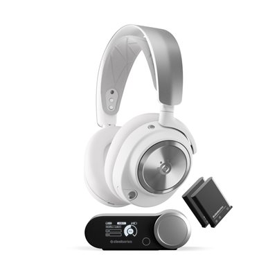 SteelSeries Arctis Nova Pro Wireless White, langattomat pelikuulokkeet mikrofonilla, valkoinen