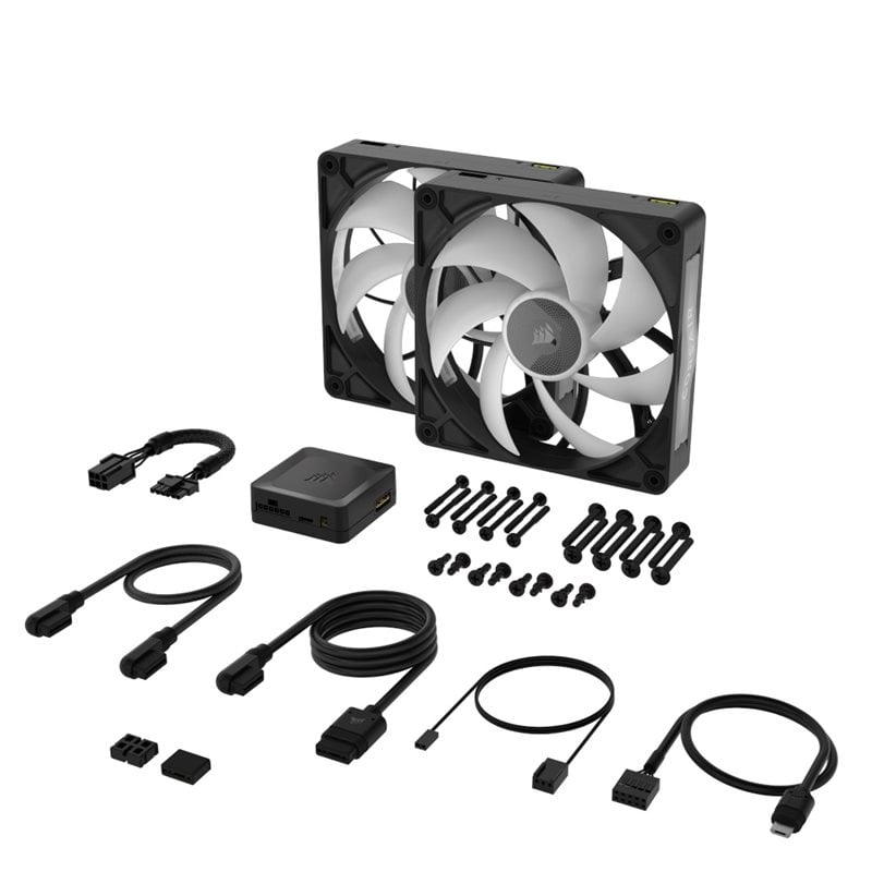 Corsair iCUE LINK RX140 MAX RGB 140 mm PWM Fans Starter Kit ‑aloitussarja, musta