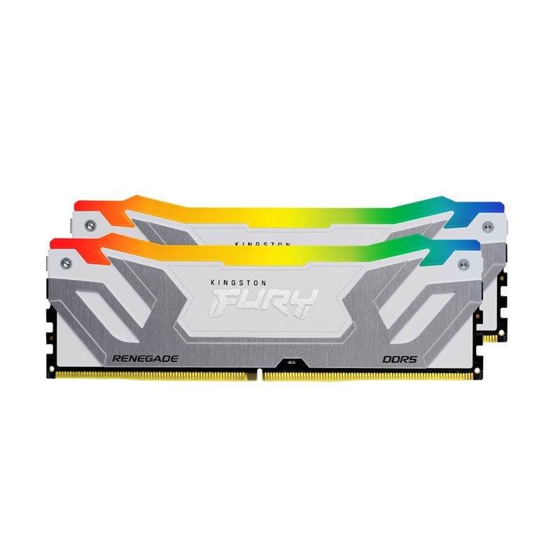 Kingston 48GB (2 x 24GB) FURY Renegade RGB White, DDR5 8400MHz, CUDIMM, CL40, 1.45V, valkoinen/hopea