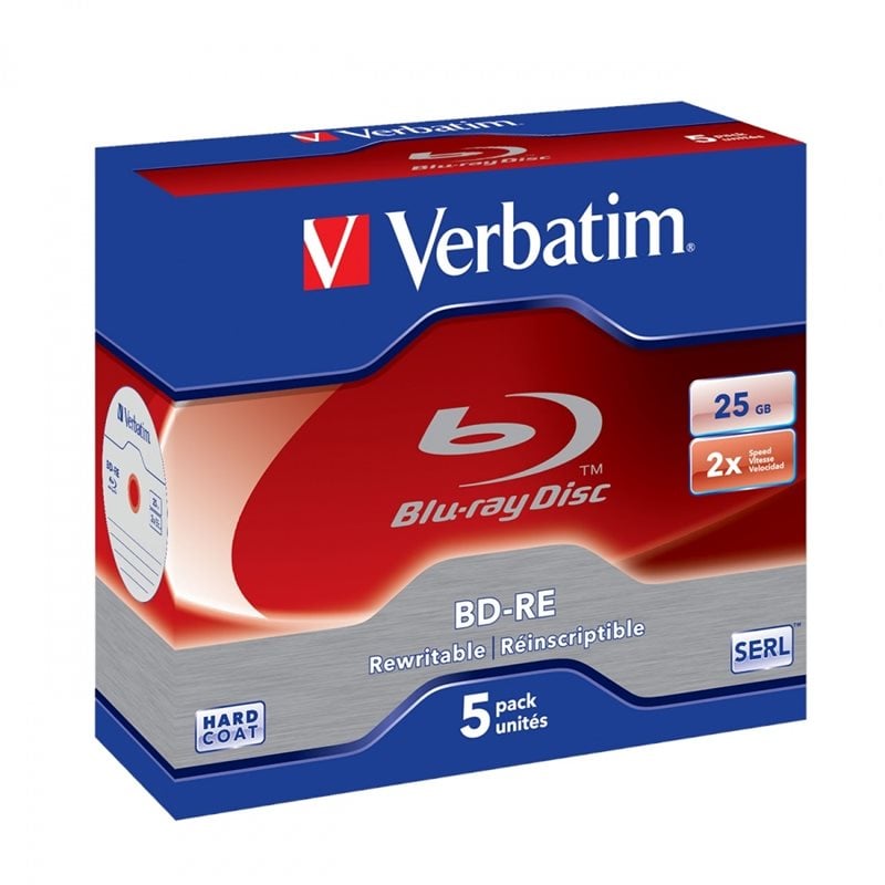 Verbatim BD-RE SL 25GB, 2x, jewel case, 5kpl