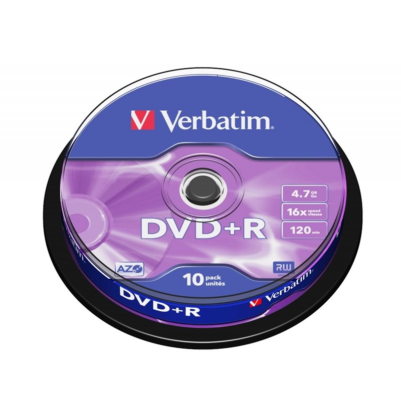 Verbatim DVD+R 4,7GB/120min, 16x, spindle, 10kpl