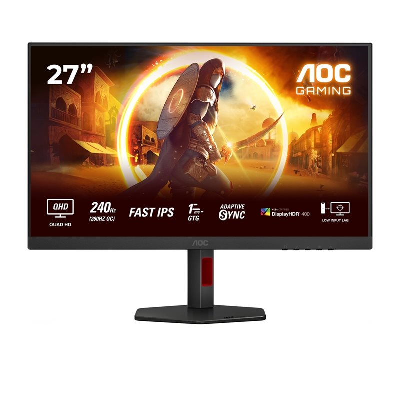 AOC 27" Q27G4ZR, 260Hz(OC) QHD-pelimonitori, musta/punainen