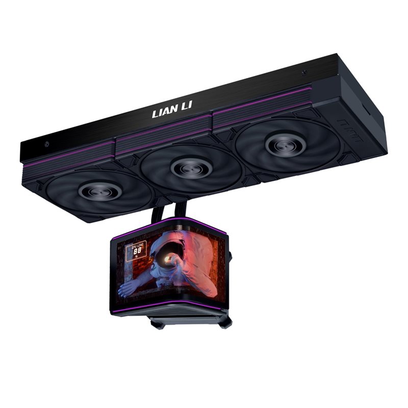 Lian Li HydroShift II OLED Curved 360 P28, 360mm AIO-nestejäähdytysratkaisu prosessorille, musta