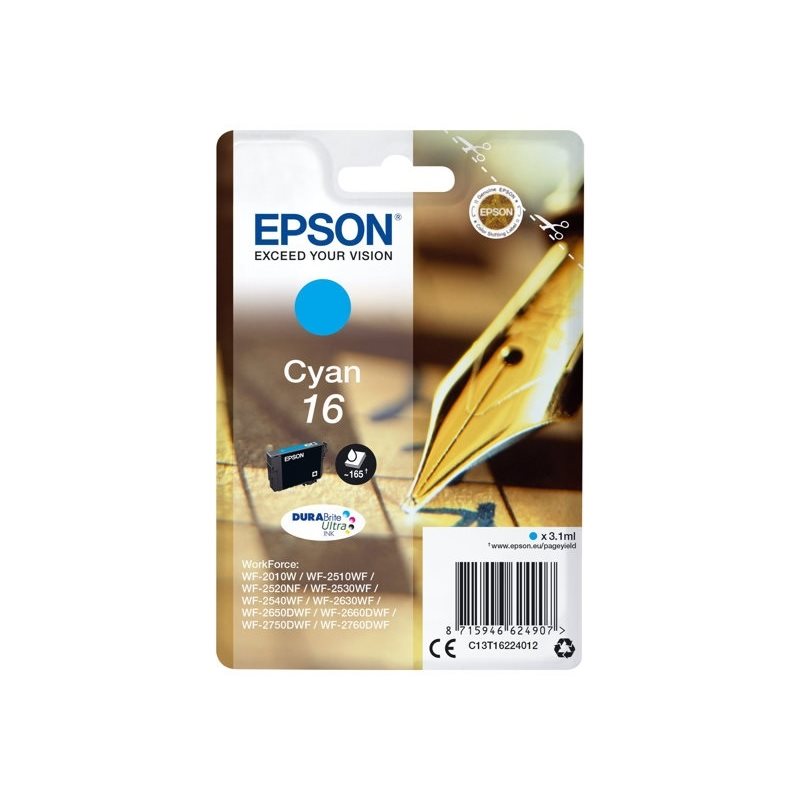 Epson 16 DURABrite Ultra Pen + Crossword -väriainekasetti, syaani