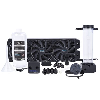 Alphacool Eissturm Hurricane Copper 45, 420mm vesijäähdytyssarja prosessorille, musta