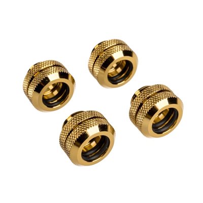 Corsair Hydro X Series XF Hardline 12mm Fitting Four Pack - Gold -putkiliitinsarja, 4 kpl, kulta