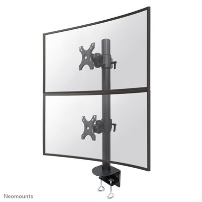 Neomounts 17-49" x2 Monitor Desk Mount For Curved Screens, näyttövarsi pöydälle kahdelle näytölle, musta
