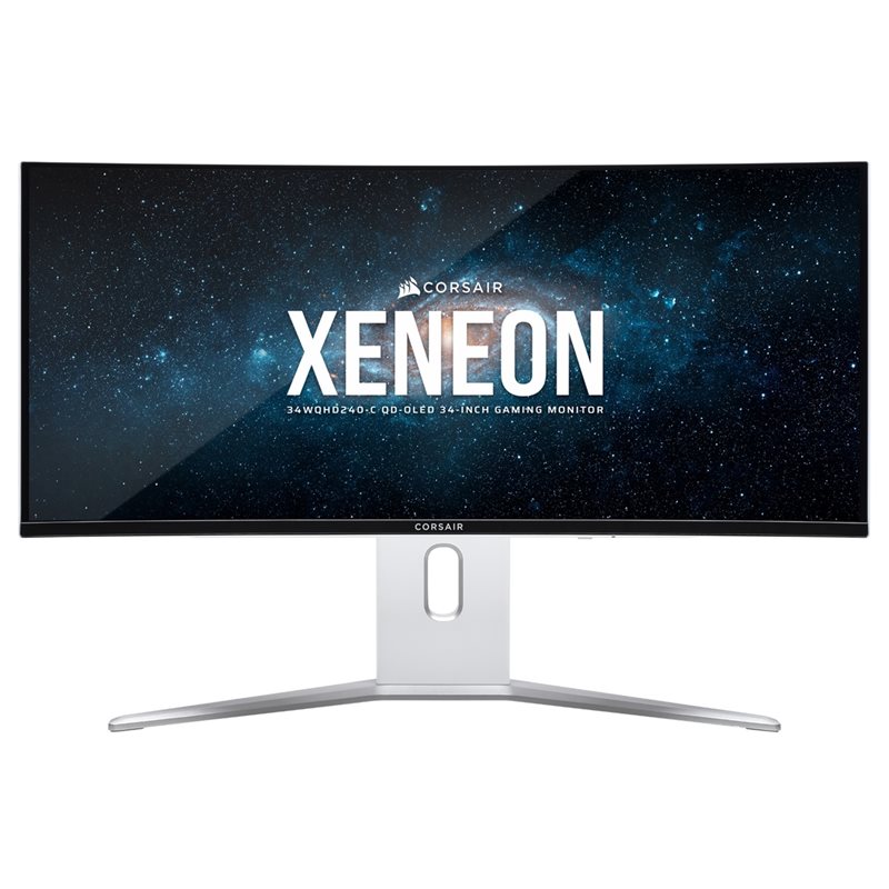 Corsair 34" XENEON 34WQHD240-C, kaareva 240Hz WQHD-pelimonitori, valkoinen