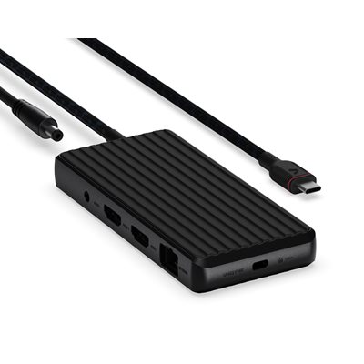 Unisynk 3.2 Gen1 USB-C 9-in-1 -telakka virtalähteellä, musta