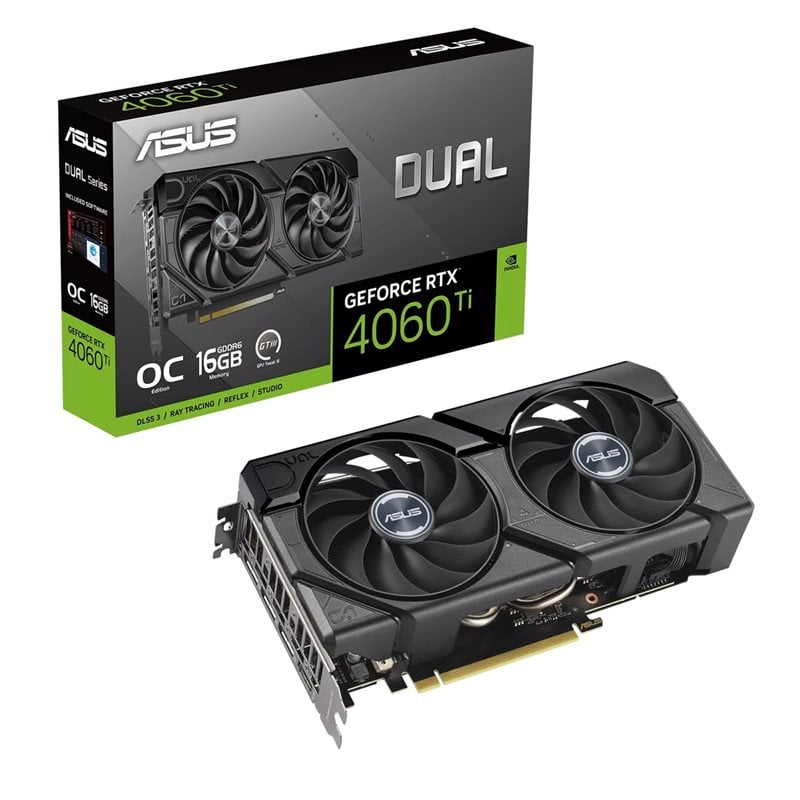 Asus (Outlet) GeForce RTX 4060 Ti DUAL EVO - OC Edition -näytönohjain, 16GB GDDR6