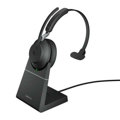Jabra Evolve2 65 MS Mono, langaton Bluetooth 5.0 -kuulokemikrofoni, latausteline, USB-A, must