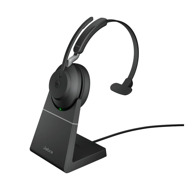 Jabra Evolve2 65 MS Mono, langaton Bluetooth 5.0 -kuulokemikrofoni, latausteline, USB-A, must
