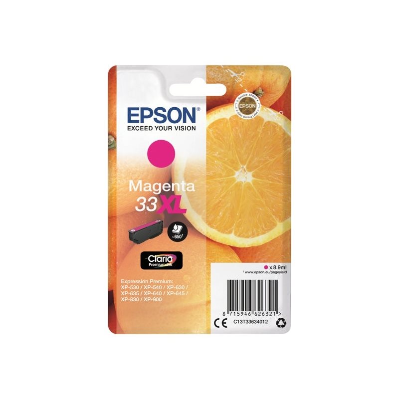 Epson 33XL Claria Premium Ink Oranges -väriainekasetti, magenta (SEC)