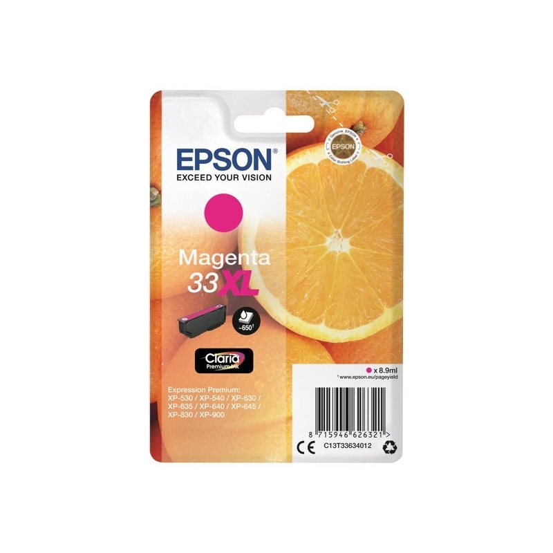 Epson 33XL Claria Premium Ink Oranges -väriainekasetti, magenta