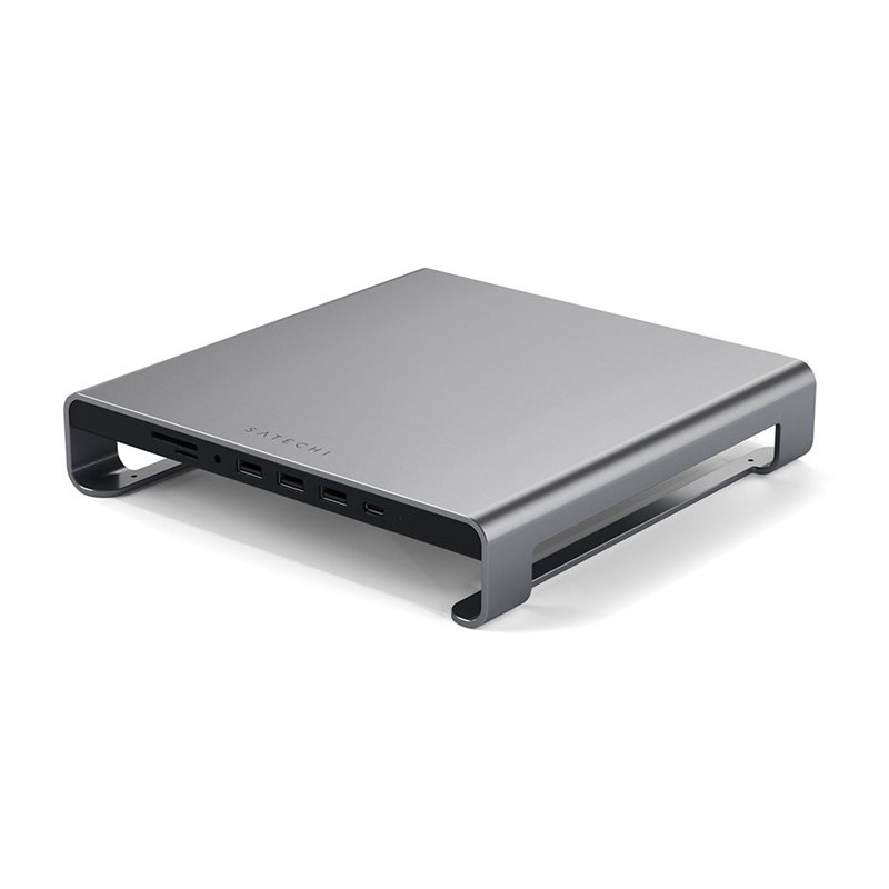 Satechi Type-C Aluminum Monitor Stand Hub for iMac, monitorijalusta hubilla, Space Gray