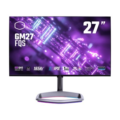 Cooler Master 27" GM27-FQS ARGB, 165Hz WQHD-pelimonitori, musta/harmaa