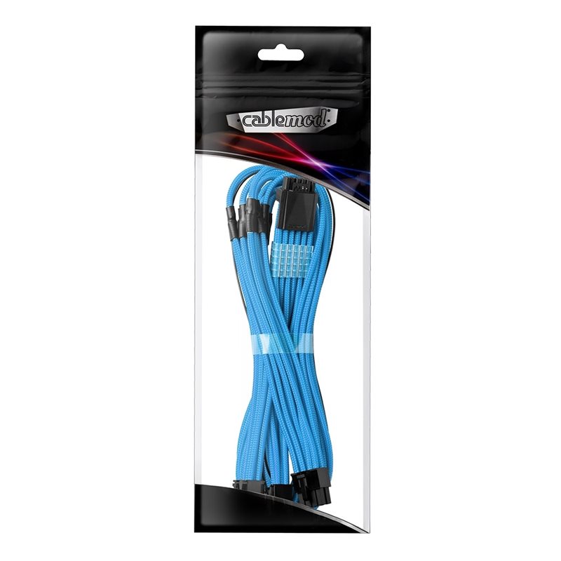 CableMod RT-Series Pro ModMesh Sleeved 12VHPWR PCI-e Cable for ASUS/Phanteks/Seasonic (Light Blue, 16-pin to 