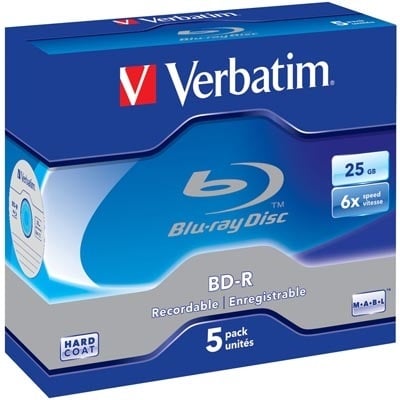 Verbatim BD-R SL 25GB, 6x, jewel case, 5kpl
