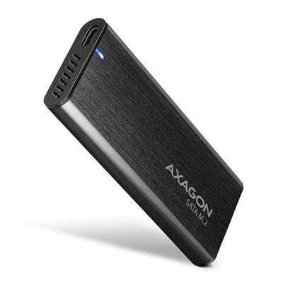 AXAGON Ulkoinen kotelo M.2 SATA SSD-levylle, 3.2 Gen2 USB-C, musta