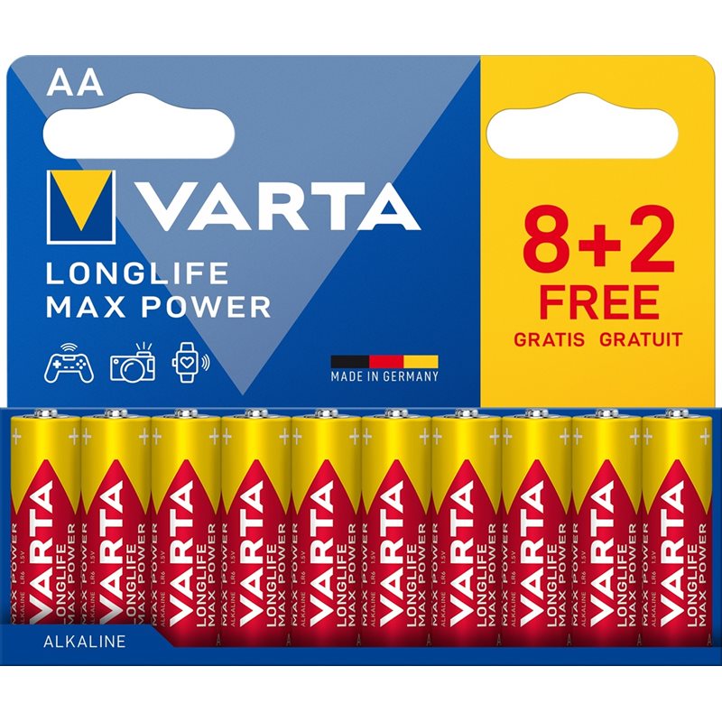 Varta AA/LR06 Longlife Max Power -paristo, 10kpl