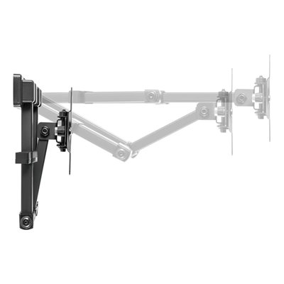 Deltaco 13-27" Full motion 3-way wall mount, seinäteline näytölle, musta