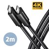 AXAGON (Outlet) 3.2 Gen2 USB-C -kaapeli, 20Gbps, PD3.0 5A 100W, punottu, 2m, musta