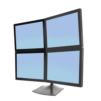 Ergotron ≦24" x4 DS100 Quad-Monitor Desk Stand, pöytäjalusta neljälle näytölle, musta