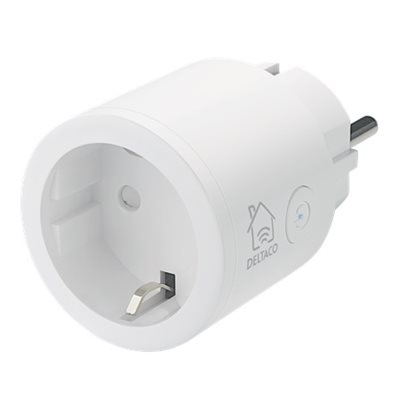 Deltaco Smart Home, WiFi-älypistorasia, 10A, ajastimella, valkoinen