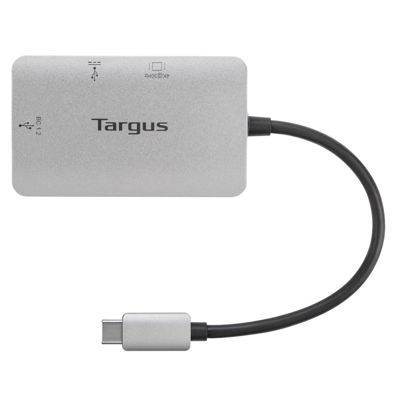 Targus USB-C -> HDMI -videoadapteri, 4K, 100W Power Delivery, hopea/musta