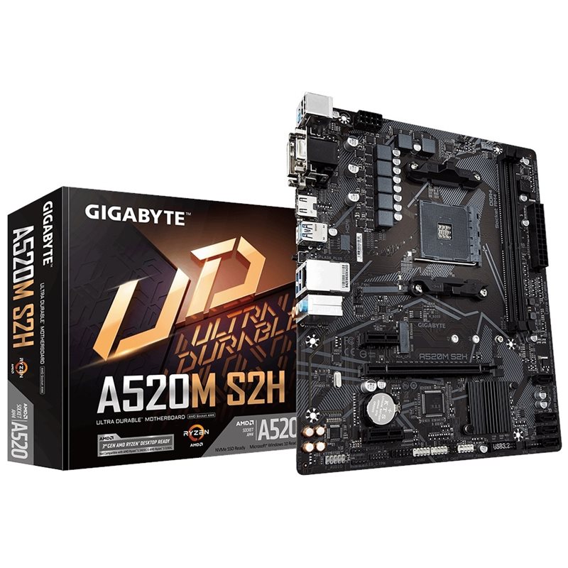 Gigabyte A520M S2H, mATX-emolevy