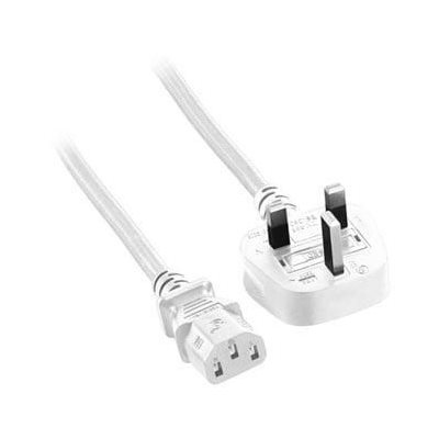MicroConnect Maadoitettu laitekaapeli, UK Type G -> C13, 2m, valkoinen
