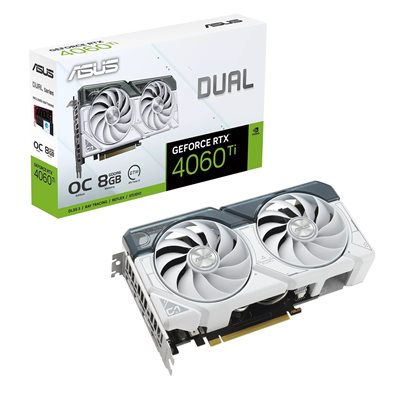 Asus GeForce RTX 4060 Ti DUAL White - OC Edition -näytönohjain, 8GB GDDR6