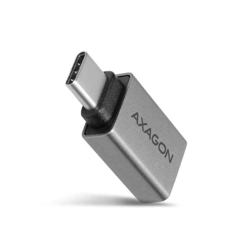 AXAGON USB-C uros -> USB-A naaras -adapteri, USB 3.1 Gen 2, 3A, harmaa