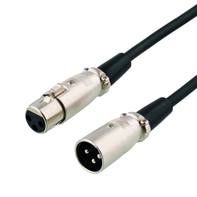 Deltaco XLR-äänikaapeli, 3-pin uros-naaras, 20m, musta