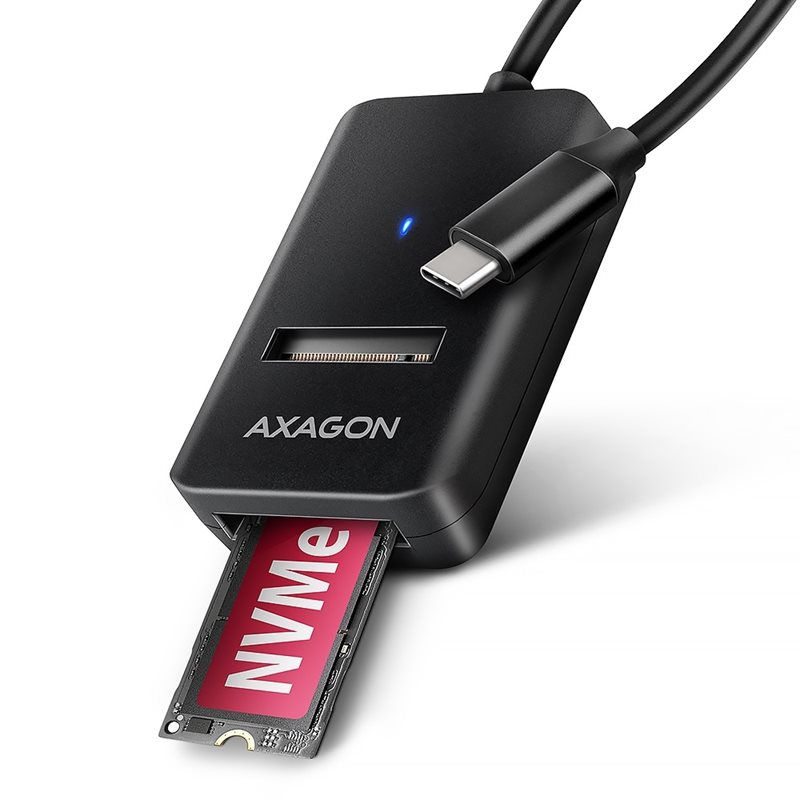 AXAGON 3.2 Gen2 USB-C - 1x NVMe/SATA SDD -adapteri, musta