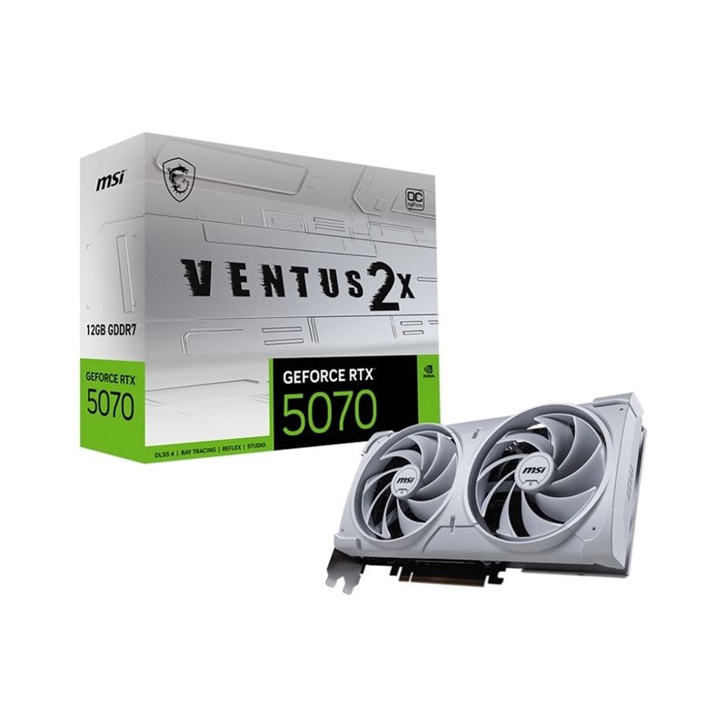 MSI GeForce RTX 5070 VENTUS 2X OC WHITE -näytönohjain, 12GB GDDR7