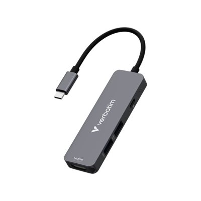 Verbatim 3.2 Gen1 4-in-1 USB-C -telakka, harmaa
