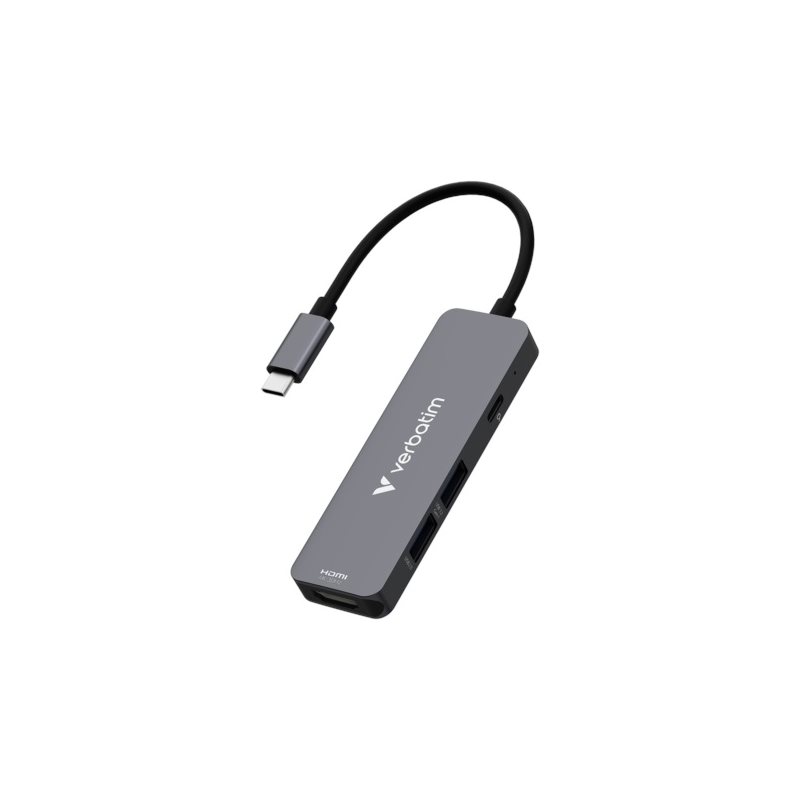 Verbatim 3.2 Gen1 4-in-1 USB-C -telakka, harmaa