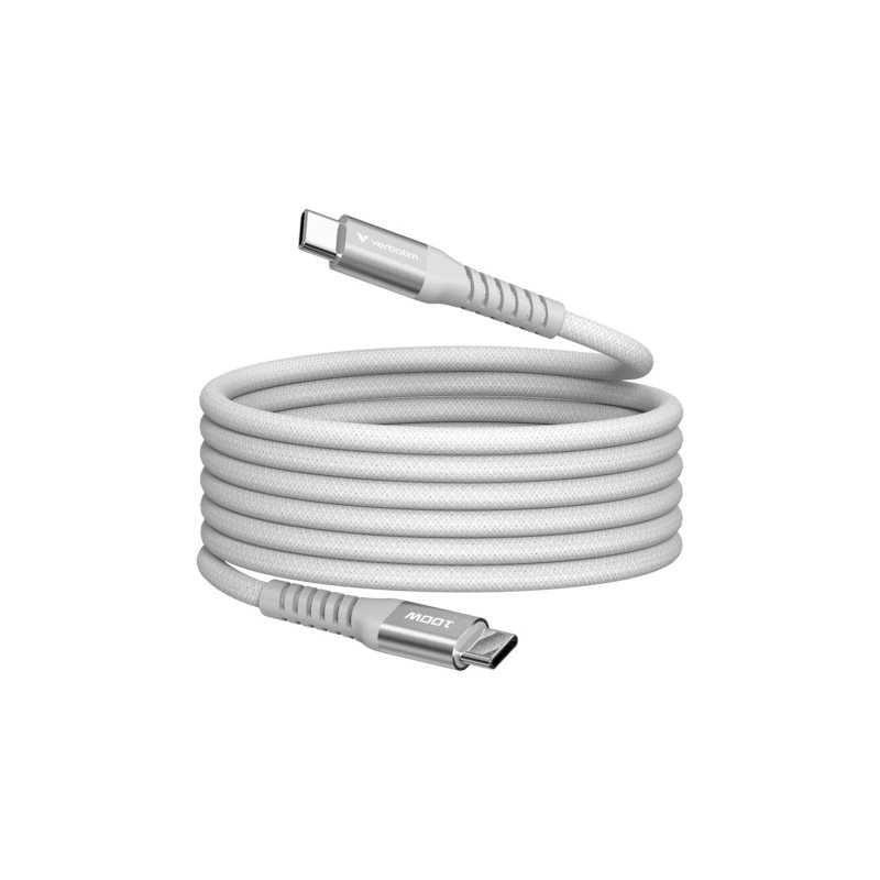 Verbatim 2.0 USB-C -kaapeli, magneettinen, PD3.0 100W, 1,2m, harmaa