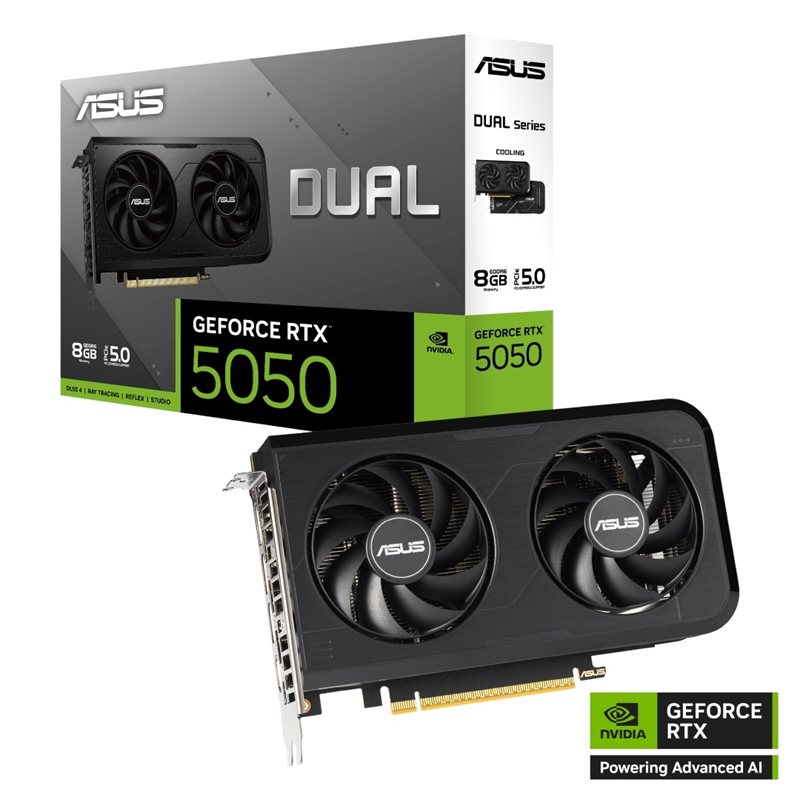 Asus (Outlet) GeForce RTX 5050 Dual - OC Edition -näytönohjain, 8GB GDDR6