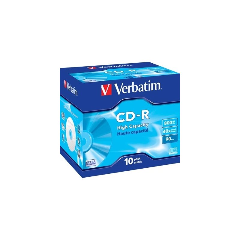Verbatim CD-R, 40x, 800 MB/90 min, 10-pakkaus, jewel case