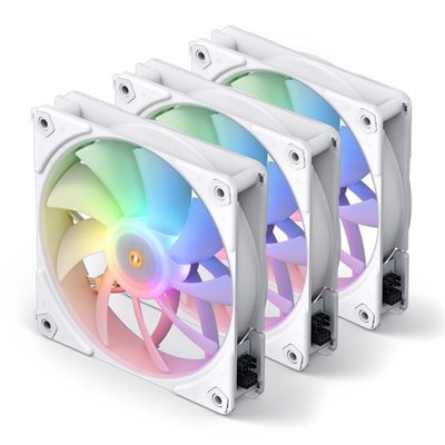 Jonsbo ZF120 (3 in 1), 120mm PWM-laitetuuletinsarja, 3 kpl, valkoinen