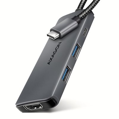 AXAGON 3.2 Gen1 USB-C 5-in-1 -telakka,  harmaa/musta